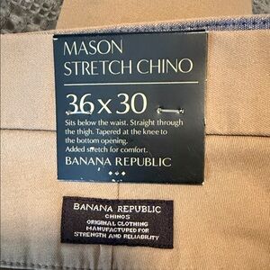 Banana Republic Mason Stretch Chino - Beige with Navy Tag